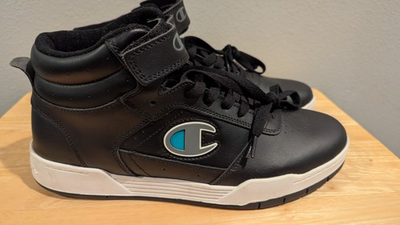 #ad Champion High Top Court Hi 2 Leather Black Size 11 New $54.95