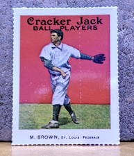 BASEBALL CARD 1977 RETRO REPRINT CRACKER JACK MORDECAI BROWN ST. LOUIS FEDERALS