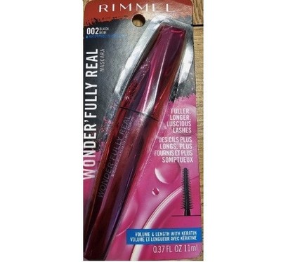 Rimmel Wonder'Fully Real Waterproof Liquid Mascara, Smoothens Defines 002 Black