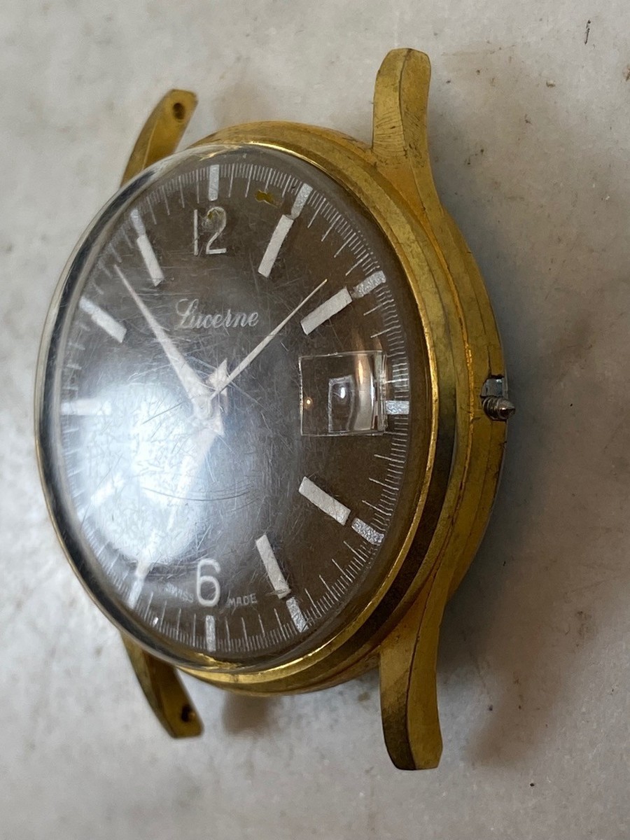 Vintage LUCERNE Gold Tone Watch. Manual Wind FORUM Jewelry SWISS