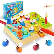 Kinderspielzeug Angelspiel ab 3 Jahre Montessori Lernen Holz Bunt pädagogisch