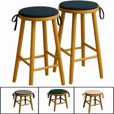 Pack of 4 Waterproof Round Seat Pads Tie-on Kitchen Dining Patio Chair Cushion