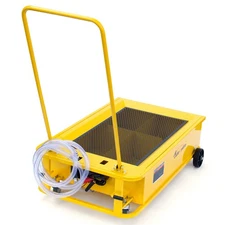 Low Profile 25 Gallon Waste Oil Drain Pan Tank Steel Reservoir Quick Oil Change