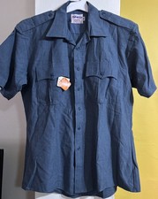 NEW ELBECO MENS DUTYMAXX SHORT SLEEVE SHIRT SIZE 16. 1/2 Blue POLY/RAYON