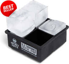 2 Inch Large Ice Cube Mold Silicone Tray 4 Pack Whiskey Cocktail Bar - US