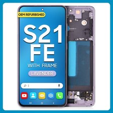 For Samsung Galaxy S21 FE 2021 LCD Display with Touch Screen  Frame Lavender