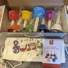 New Vangoa 8 Notes Colorful Hand Bells Set