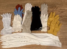 Lot of 11 Vintage Womens Gloves Dress Fashion Accessories Retro Assorted