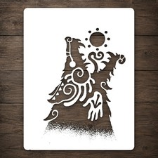 Tree With Sun And Hands Reusable Mylar Stencil for Wall Art Stencil Template