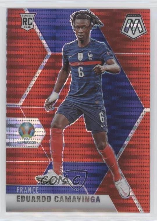 2021 Panini Mosaic UEFA Euro 2020 Red Pulsar Prizm Eduardo Camavinga #111 0hc5