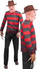 A Nightmare On Elm Street Freddy Krueger Kit Top Mask Fancy Dress Adults