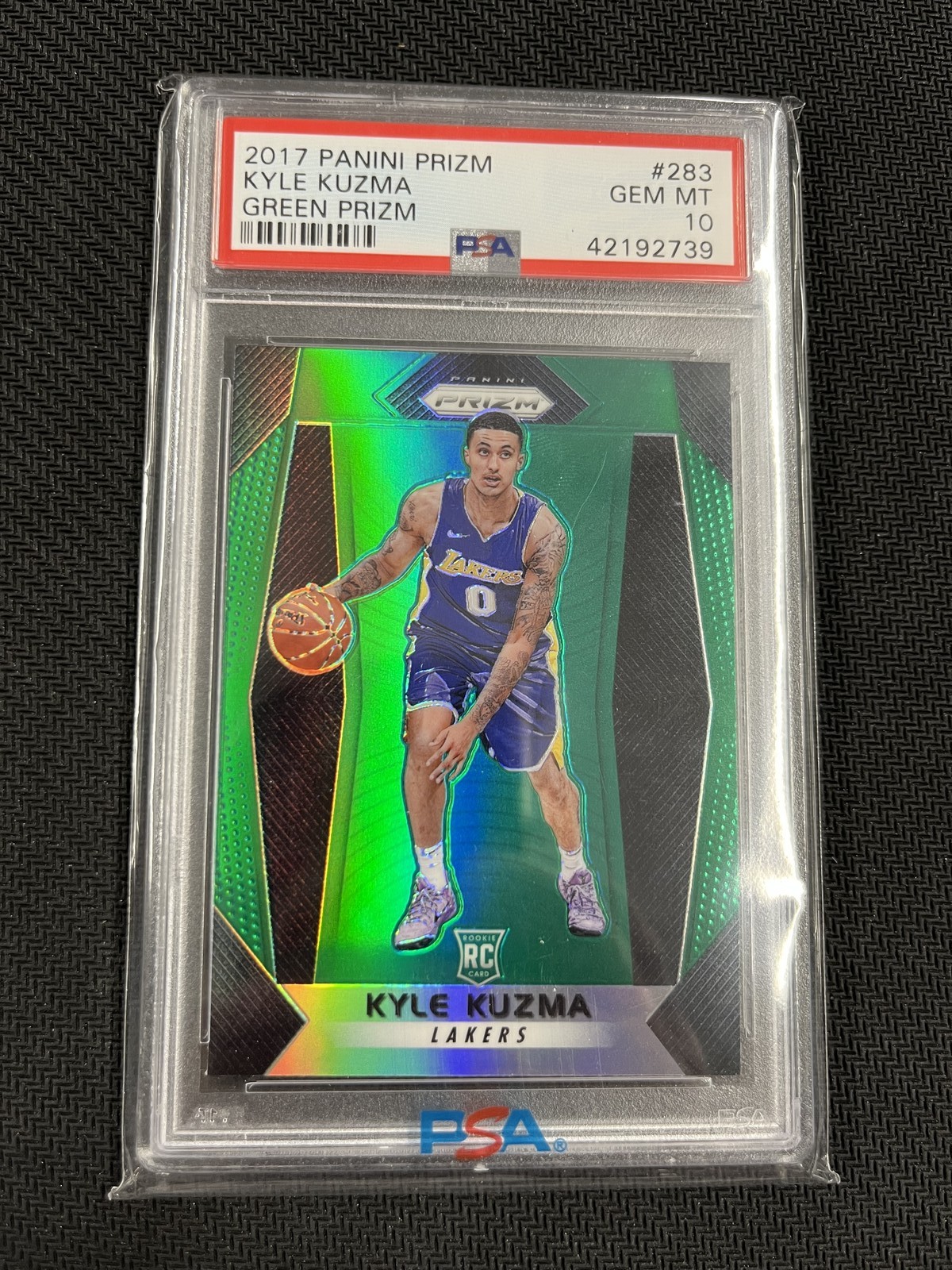 PSA 10 2017 Panini Prizm #283 Kyle Kuzma Los Angeles Lakers GREEN