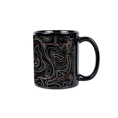 Invertierte Topographie schwarze Tasse - Keramik Tee/Kaffeetasse Geowissenschaft Geschenk