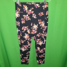 5085 NWOT J JILL medium Fit Performance HIgh Rise Leggings navy blue floral new