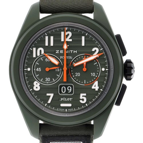 Zenith Pilot Big Date Flyback Porter Ceramic Mens Watch 49.4001.3652 Unworn