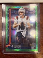 2025 Topps Chrome - Rookies Drake Maye #203 Green Refractor /99 (RC)  Leather🔥 