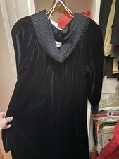 Vintage Lisanne Long Black Velour Size Small House Dress