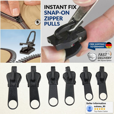 New 6-Piece Zipper Fix Easy Repair Set Zipper Fix Kit Universal Zipper DE.