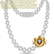 120+ Grams VVS1/D 30.46 Ctw. Moissanite Infinity Tennis Chain Neckless 10mm/22"