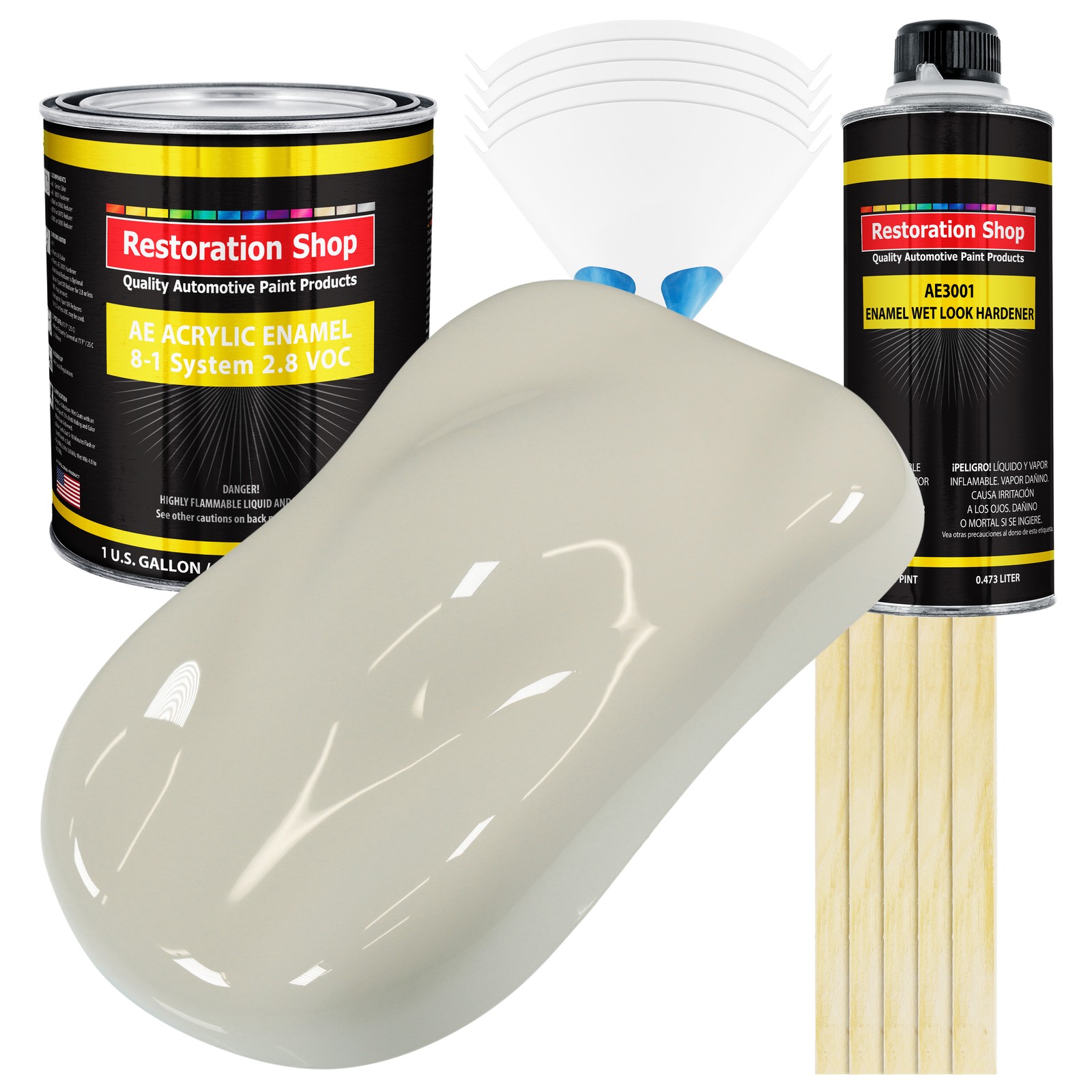 Restoration Shop Spinnaker White Acrylic Enamel Auto Paint Gallon Kit