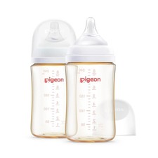 Pigeon Nursing Baby 2 PPSU Bottle Wide Neck Anti-Colic 8.1 Oz with 2 M Nipples