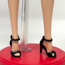 Barbie Model Muse Doll Outfit Shoes Black Ankle Strap Peep Toe High Heel Sandals