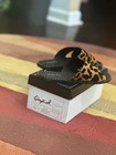 LEOPARD CRISS-CROSS SLIDE SANDALS (Size 7) — photo 1
