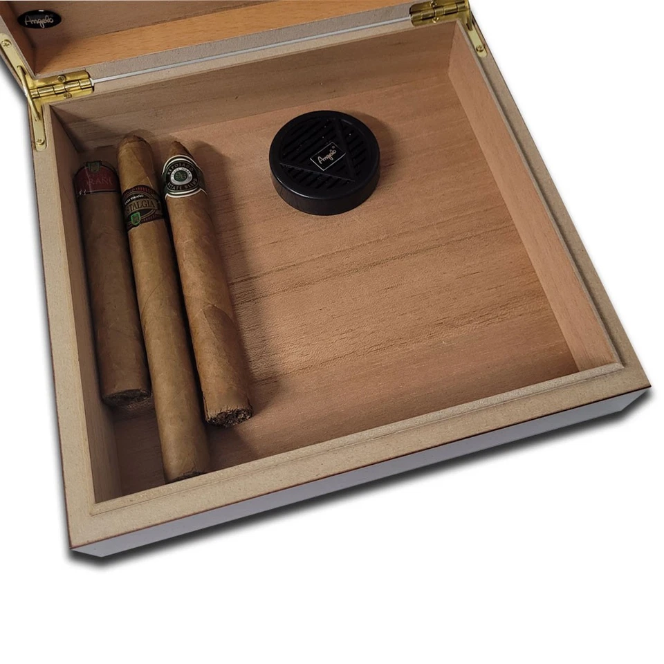Humidor Set für 15 Zigarren | Kirschholz Dekor | Rosewood Finish - Bild 2 von 4