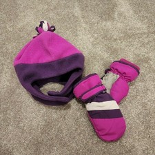 The Children's Place Girls Hat And Mittens Set Sz L 4t-5t 