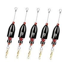  CRR Carolina Ready Rigs for Bass Fishing Saltwater, 5pcs Brass 1oz-5pack Black