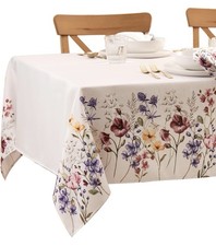 Elrene Poppy Wildflower Floral 60x102 Oblong Polyester Tablecloth Washable