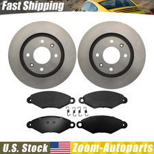 Front Brake Rotors + Ceramic Brake Pads for 2000 - 2007 2008 2009 Peugeot 206