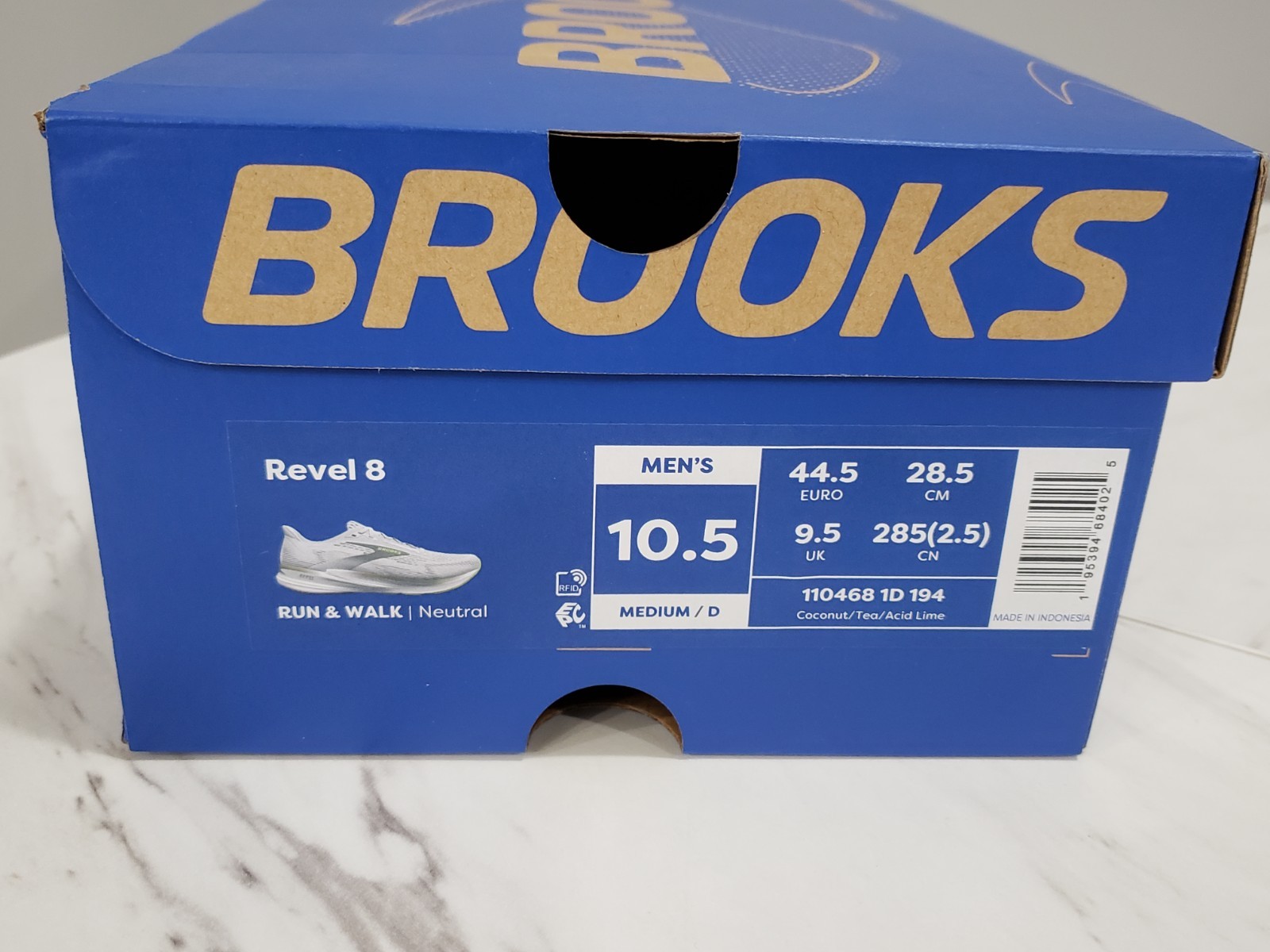 NEW SIZE 10.5 - Brooks Revel 8 Men Running Shoe Sneakers Coconut Tea Acid Lime thumbnail 6