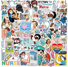 Nurse Stickers 100Pcs, Vinyl Waterproof Funny Nurse Decals for Decals Laptop Not