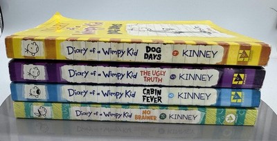 Diary of a Wimpy Kid Lot 4 Hardcover Jeff Kinney Dog Days Ugly Truth No Brainer