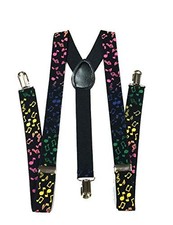 Fashion Suspenders One Size, Rainbow Music Notes