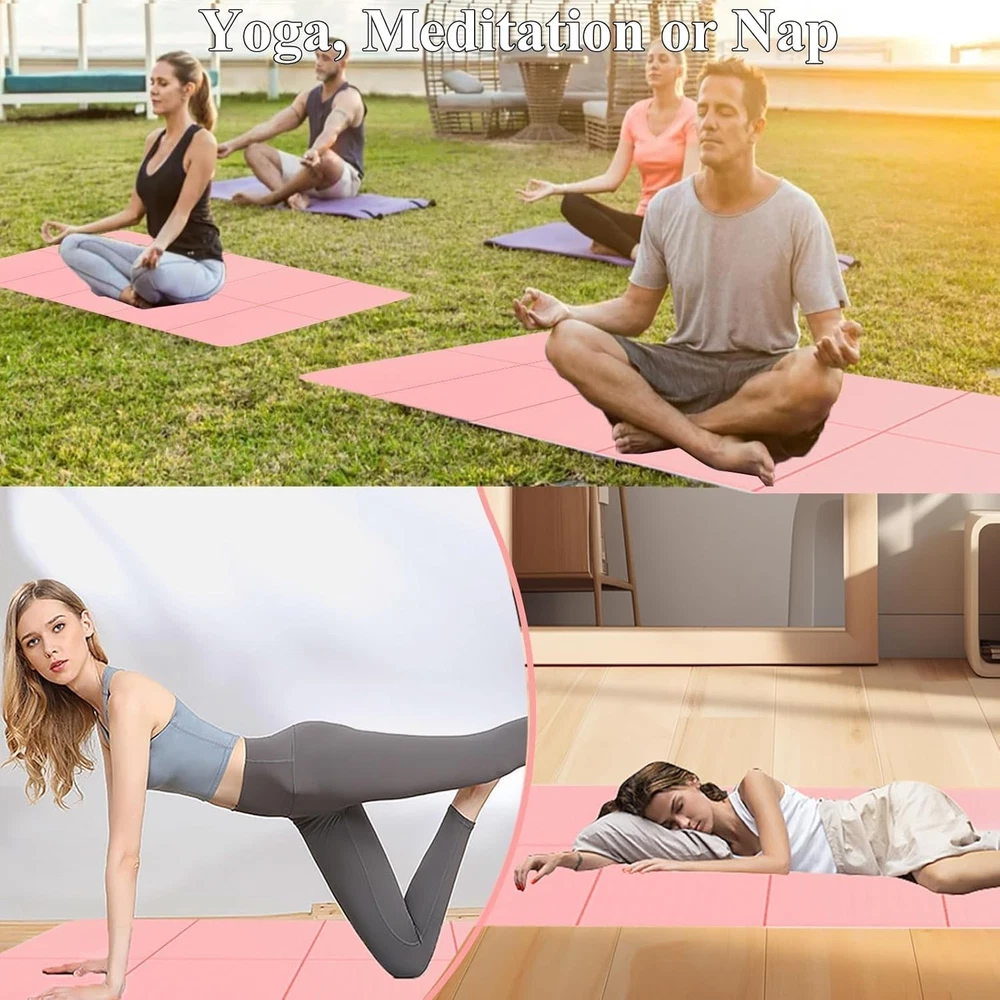 Travel-Friendly 1/4" Thick Non-Slip Foldable Yoga Exercise Mat