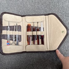 Vintage Revlon 7 Piece Manicure Grooming Set Tool Kit Trifold Wallet