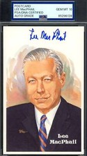 Lee MacPhail Gem Mint 10 PSA DNA Coa Signed Perez Steele Postcard Autograph