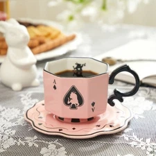 Unique Disney Alice in Wonderland Ceramic Tea Mug Cup set Home Coffee Cafe Korea