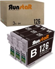 3 Pack Ink Cartridge Replacement for Epson 126 T126 for Workforce 435 520 545 63