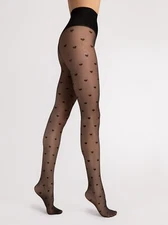 Fiore HEARTBEAT 20 Denier Pantyhose Heart Pattern Tights Hosiery Valentines