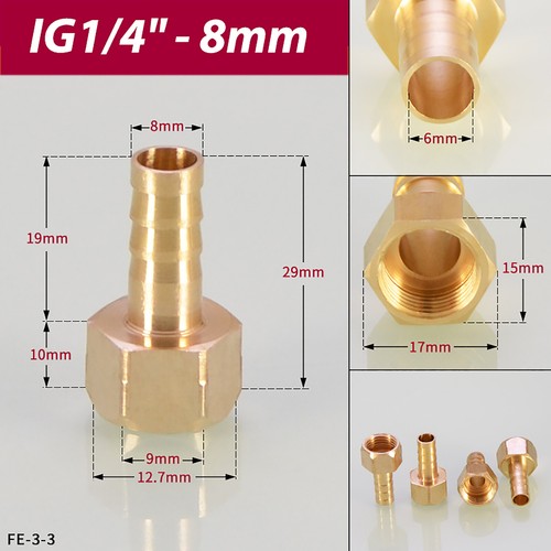 BSP Latón Macho/Hembra Montaje Rosca Barra Manguera Conector Extremo Trasero Manguera Aire Gas - Imagen 31 de 77