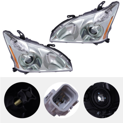 L+R Pair Headlights Headlamps FOR 2004-2009 Lexus RX330 (Only for HID Model)