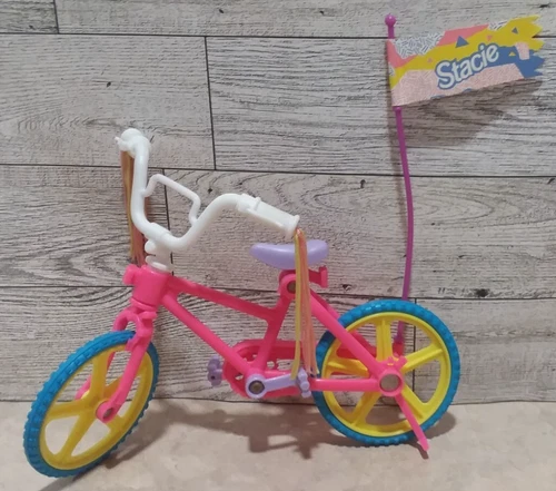 1993 Vintage Mattel Barbie- Stacie on the go Bike Playset W/ STACIE FLAG