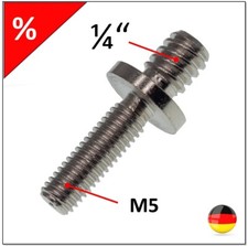 1 X Adapterschraube 1/4" auf M5  / Kameraschraube / Stativschraube / Länge=26m
