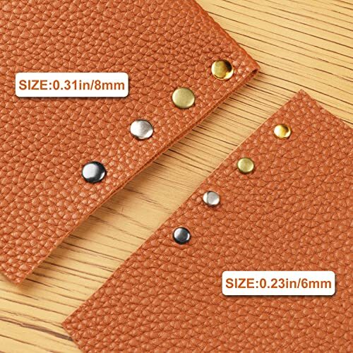 240 Sets Leather Rivets, Double Cap Rivets Tubular 4 240（6mm/8mm