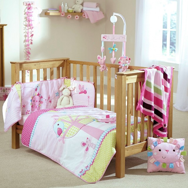 clair de lune pink cot bedding