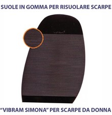 MEZZA SUOLE IN GOMMA NERE  PER RISUOLARE LE SCARPE DONNA "VIBRAM SIMONA"