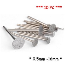 10Pcs Diamond Burr Engraving Rotary Tool Drill Bit Burrs Bur for Dremel 10x